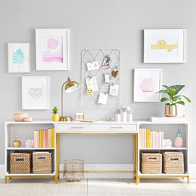 Blaire Writing Desk &amp; Cubby Bookcase Set (90")