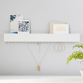 No Nails Wall Jewelry Holder &amp; Photo Ledge