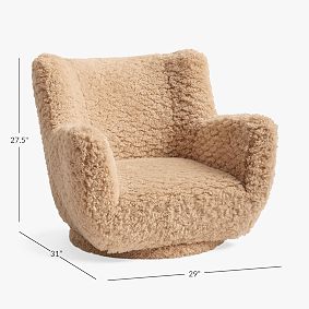 Cloud Fur Latte Lennon Low Swivel Lounge Chair