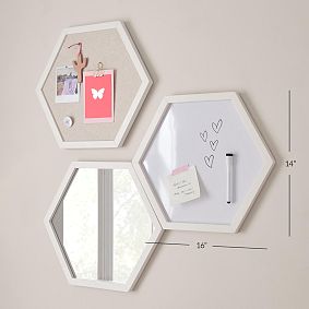 No Nails Hexagon Wall Set (16"x14")