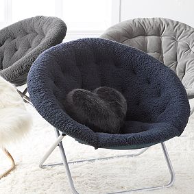 Cozy Sherpa Indigo Hang-A-Round Chair