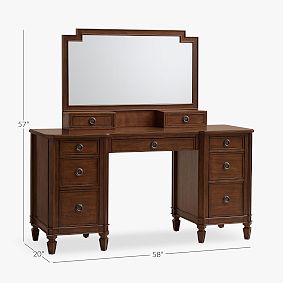 Marlowe Smart Storage Vanity Desk (58"w x 20"d)