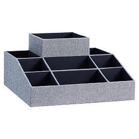 Eight Compartment Fabric Organizer W/ Tissue, Chambray