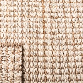 Light Brown Grid Jute Rug