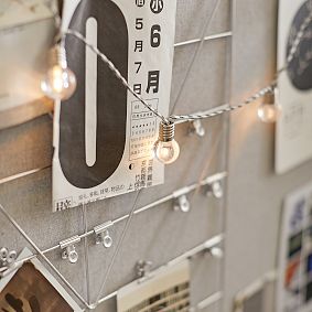 Bulb String Lights w/Black Cord