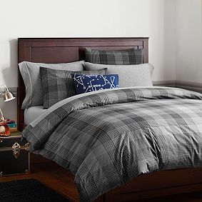 Branson Plaid Duvet Cover, Black