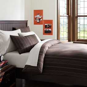 Stripe Stitch Duvet Cover, Brown Multi