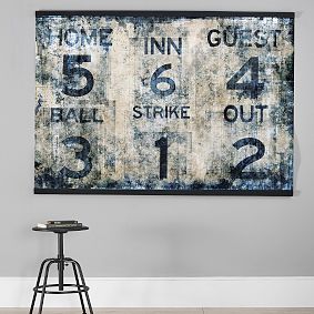 Open Box: Baseball Scoreboard Sports Wall Mural (4' x 6')