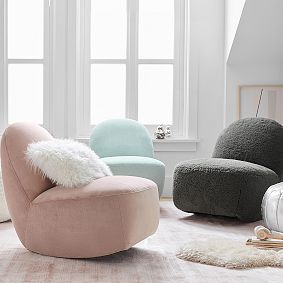 Charcoal Sherpa Rocking Lounge Chair