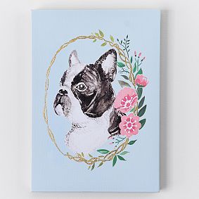 Boston Terrier Stretched Canvas Wall Art, 9.75"x13.75"