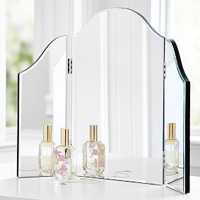 Mirrored Trifold Vanity