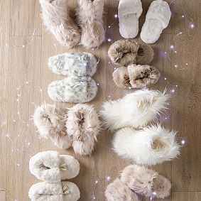 XL Polar Bear Ankle Tassel Faux-Fur Booties