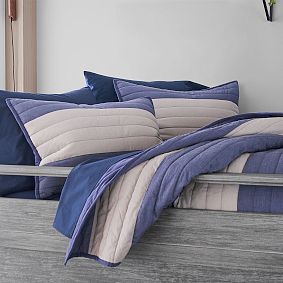 Bold Rugby Striped Washed Quilt