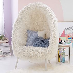 Furlicious Faux-Fur Ivory Cave Chair