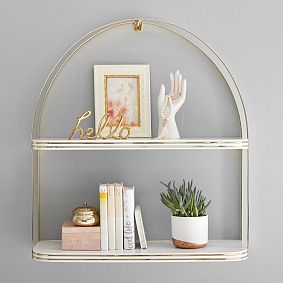 Gold Inlay Half Moon Shelf