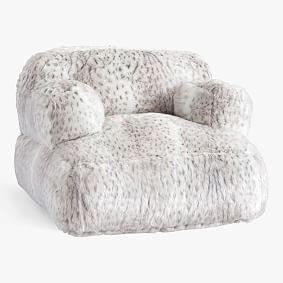 Leopard Faux-Fur Gray Eco Lounger