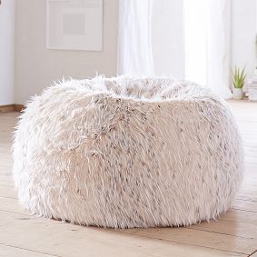 Large Snow Cat Faux-Fur Bean Bag Chair