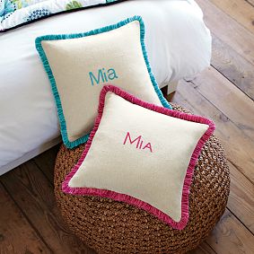 Grain Sack Fringe Pillow Cover