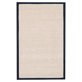 Shoreline Jute Chenille Border Rug, Navy