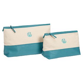 Color Pop Pouch, Set of 2, Baltic Blue