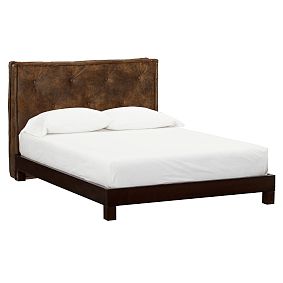 Coffee Headboard + Dark Espresso Bed Frame