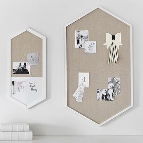 Wood Framed Hexagon Wall Organizer, Simply White