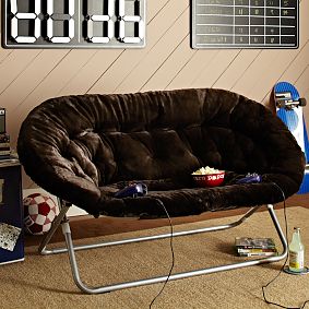 Luxe Fur Double Hang-A-Round Chair