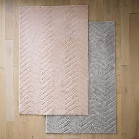 Plush Performance Chevron Rug - Blush