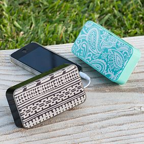 Pool Paisley &amp; Black Tiki Must-Have Mini Speakers