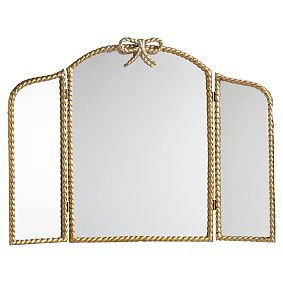 Braided Bow Trifold Mirror