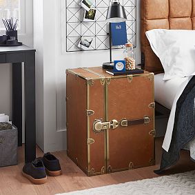 Faux Leather Bedside Dorm Trunk (18")