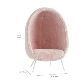 Iced Faux-Fur Blush Cave Chair