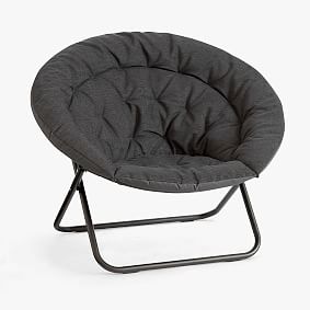Chenille Plain Weave Washed Charcoal Hang-A-Round Chair