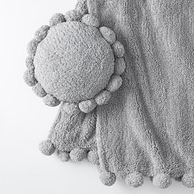 Cozy Pom Sherpa Throw &amp; Pillow Gift Set