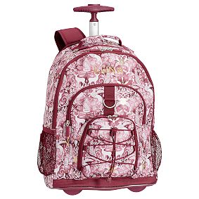 Harry Potter™ Gear-Up Magical Damask Rolling Backpack, Burgundy