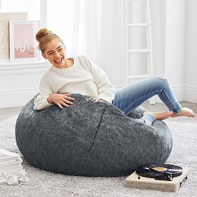 Large Baloo Faux-Fur Bean Bag Chair