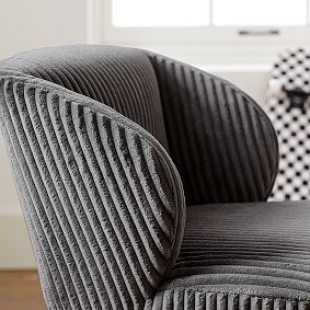 Charcoal Chamois Wingback Swivel Desk Chair