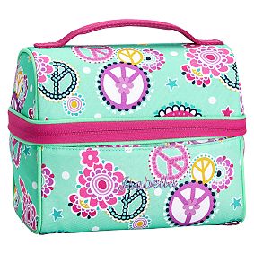 Gear-Up Mint Peace Paisley Retro Lunch Bag