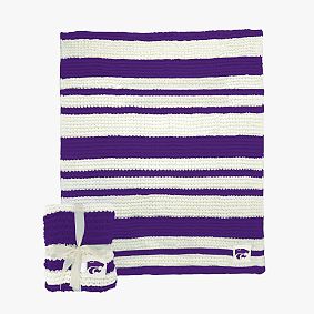 College Cable-Knit Stripe Throw