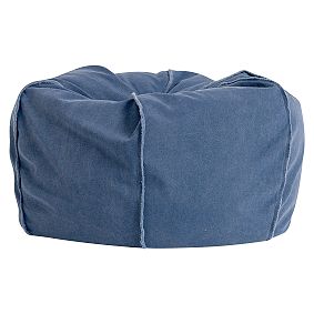 Large Indigo Frayed Edge Beanbag