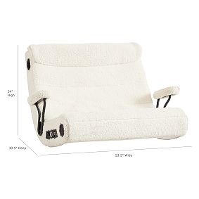 Sherpa Ivory Faux-Fur Double Gaming Speaker Media Chair