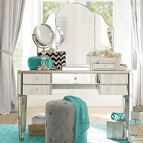 Zoe Desk &amp; Vanity Hutch (49"w x 23"d)