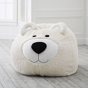 Large Bear Critter Faux-Fur Bean Bag Chair