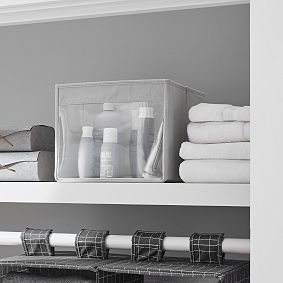 Gray Clear Front Closet Storage Bin
