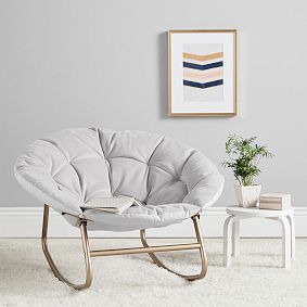 Gray Velvet Hang-A-Round Rocking Chair
