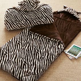 Fur Sleeping Bag - Zebra
