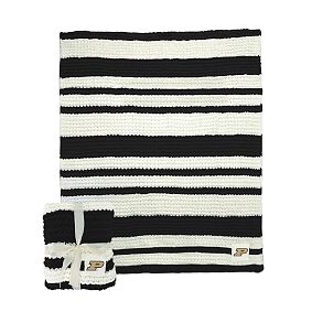 College Cable-Knit Stripe Throw