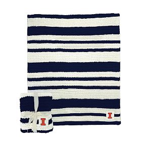 College Cable-Knit Stripe Throw