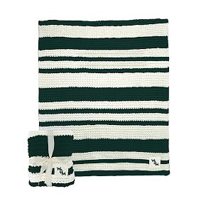 College Cable-Knit Stripe Throw