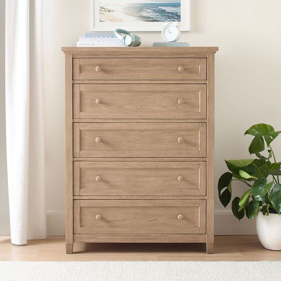 5 drawer wood dresser Enso 5-Drawer Upright - Chest | - Walnut Each drawer is flush with each other Beadboard 5-Drawer Tall Dresser, Weathered